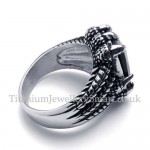 Titanium Ring with Black Zircon