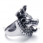 Imperial Crown Titanium Wolf Head Ring