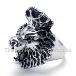 Imperial Crown Titanium Wolf Head Ring