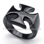 Pure Black Titanium Cross Ring