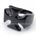 Pure Black Titanium Cross Ring