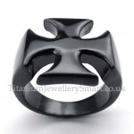 Pure Black Titanium Cross Ring