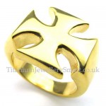 Gold Titanium Cross Ring