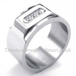 Silver Titanium Ring with White Zircon