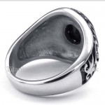 Mens Titanium Ring with Black Zircon