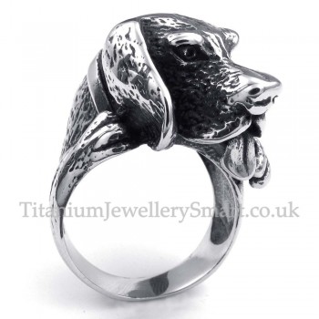 Titanium Dog Head Ring