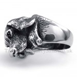Titanium Dog Head Ring