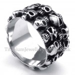 Round Titanium Skull Ring