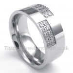 Silver Titanium Diamond Ring