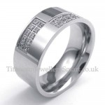 Silver Titanium Diamond Ring