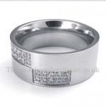 Silver Titanium Diamond Ring