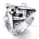 Titanium Masonic Skull Ring