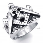 Titanium Masonic Skull Ring