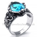 Blue Zircon Titanium Ring