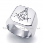 Silver Titanium Masonic Ring