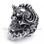 Titanium Ox Horn Skull Ring