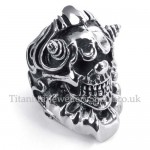 Titanium Ox Horn Skull Ring