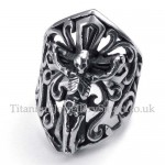 Titanium Cross Skull Ring