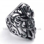 Titanium Cross Skull Ring