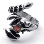 Titanium Scorpion Ring with Red Zircon