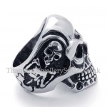 Titanium Ring with Skull Head for Men