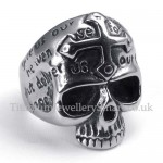 Titanium Cross Skull Ring