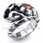 Titanium Scorpion Ring with Red Zircon