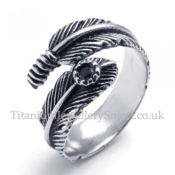 Vivid Titanium Feather Ring