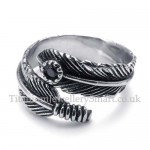 Vivid Titanium Feather Ring