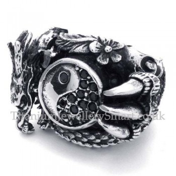 Titanium Tai Chi Dragon Ring