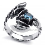 Titanium Scorpion Ring with Blue Zircon