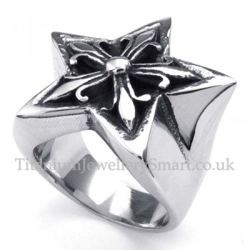 Titanium Five-pointed Star Ring