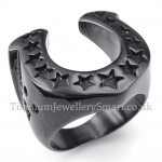 Five-pointed Star Black Titanium Horse's hoof Ring