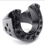 Five-pointed Star Black Titanium Horse's hoof Ring