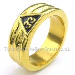 Gold Titanium Masonic Ring