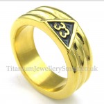 Gold Titanium Masonic Ring