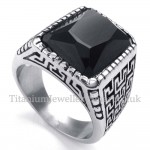 Mens Black Zircon Titanium Ring