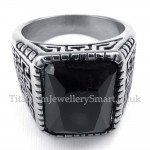 Mens Black Zircon Titanium Ring