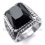 Mens Black Zircon Titanium Ring