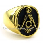 Gold Titanium Masonic Ring