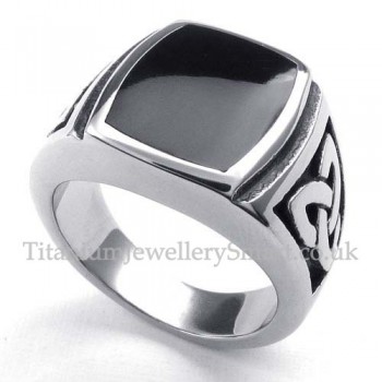 Mens Black Titanium Ring