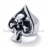 Skull Titanium Ring with Heart Shape