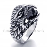 Titanium Eagle Head Ring