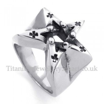 Titanium Five-pointed Star Ring