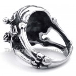 Titanium Skull Ring with Red Zircon Eye