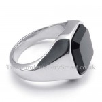 Titanium Ring with Black Zircon