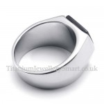 Titanium Ring with Black Bevel Zircon