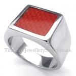 Titanium Red Carbon Fiber Ring