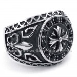 Titanium Ring with Black Rhinestone