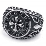 Titanium Ring with Black Rhinestone